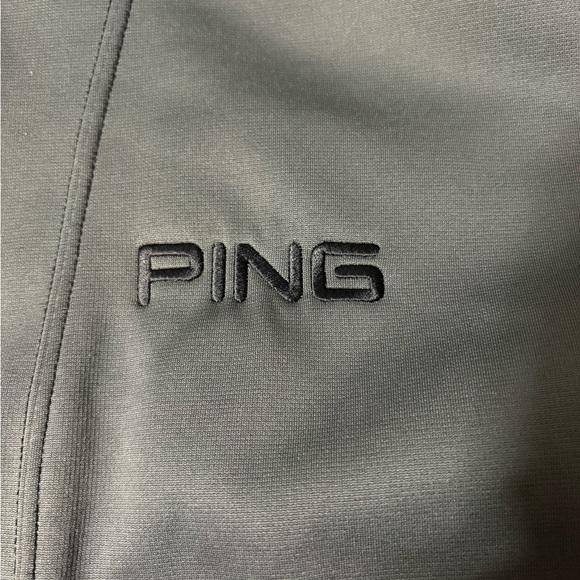 Men’s PING Full Zip Charcoal Fleece Jacket with Double Zipper. Black Embroidery - Picture 6 of 15